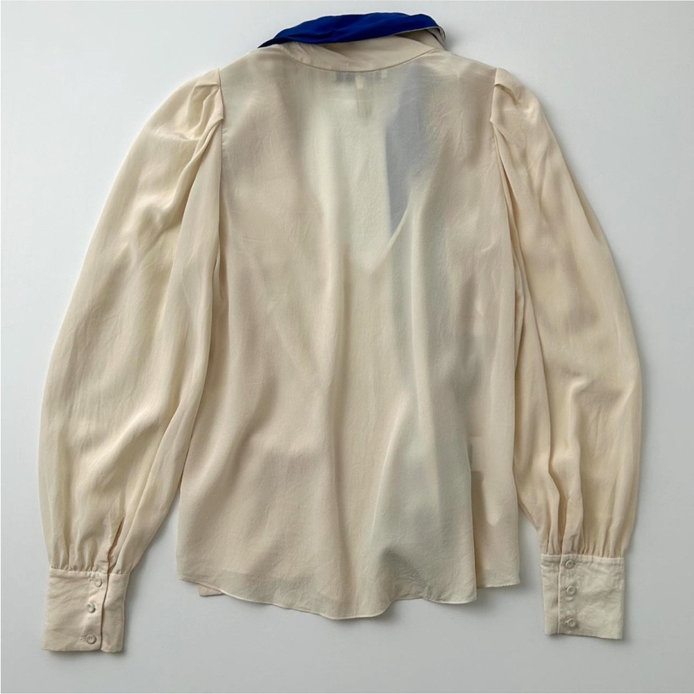BCBG MAXAZRIA 100% silk blouse with pussycat bow - Picture 4 of 5